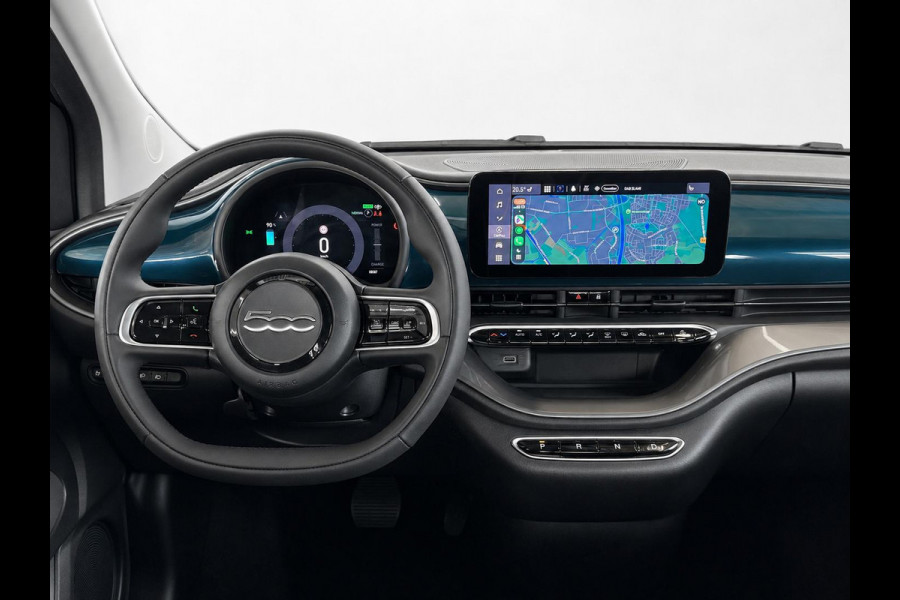 Fiat 500E 42 kWh Navigatie by Apple Carplay Android Auto camera Parkeersensoren rondom Dodehoekdetectie Cruise Control Stoelverwarming Keyless Entry Climate Control