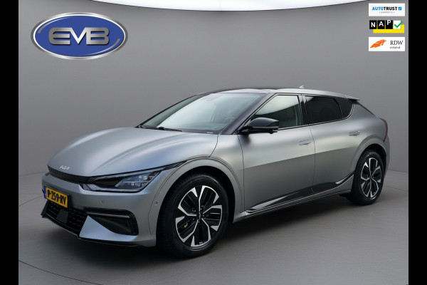 Kia Ev6 GT-Line 77.4 kWh, mat grijs, panoramadak, trekhaak, rondom zicht camera,warmtepomp,1 e eigenaar, NL auto met nap