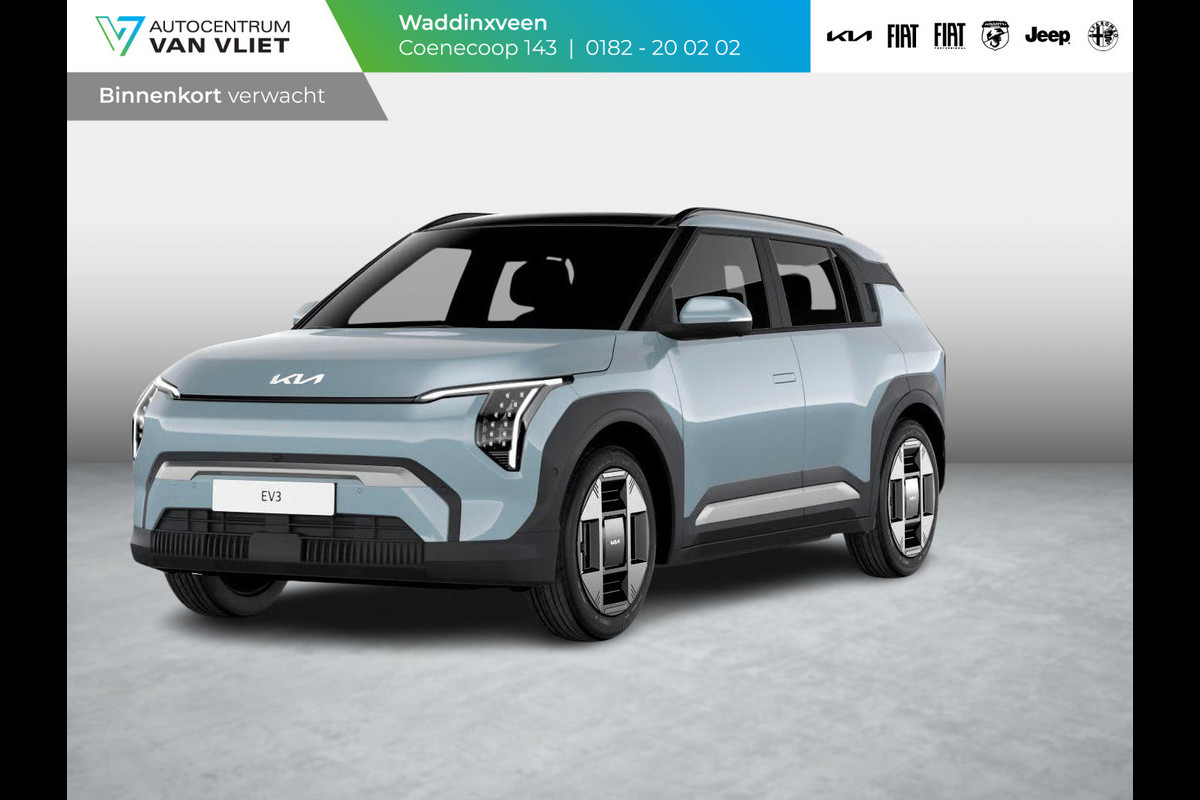 Kia EV3 Plus Advanced 81.4 kWh | Actieprijs* | Navi. | Clima. | Adapt. Cruise. | Dodehoekassistentie | Stoel&Stuur Verwarming | Glazen Kanteldak | Vegan Lederen Stoelbekleding | Harman Kardon