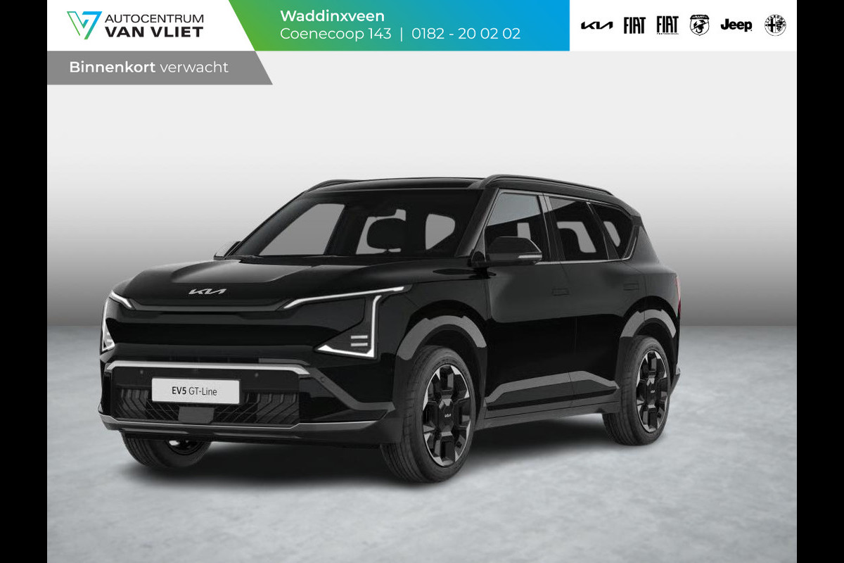 Kia EV5 GT-PlusLine 81.4 kWh | Actieprijs* | Navi. | Clima. | Adapt. Cruise. | Dodehoekassistentie | Panodak | Harman Kardon | Massagefunctie | GT-Line Bekleding In Vegan Leder | Dodehoekcamera | Slimme Parkeerassistentie
