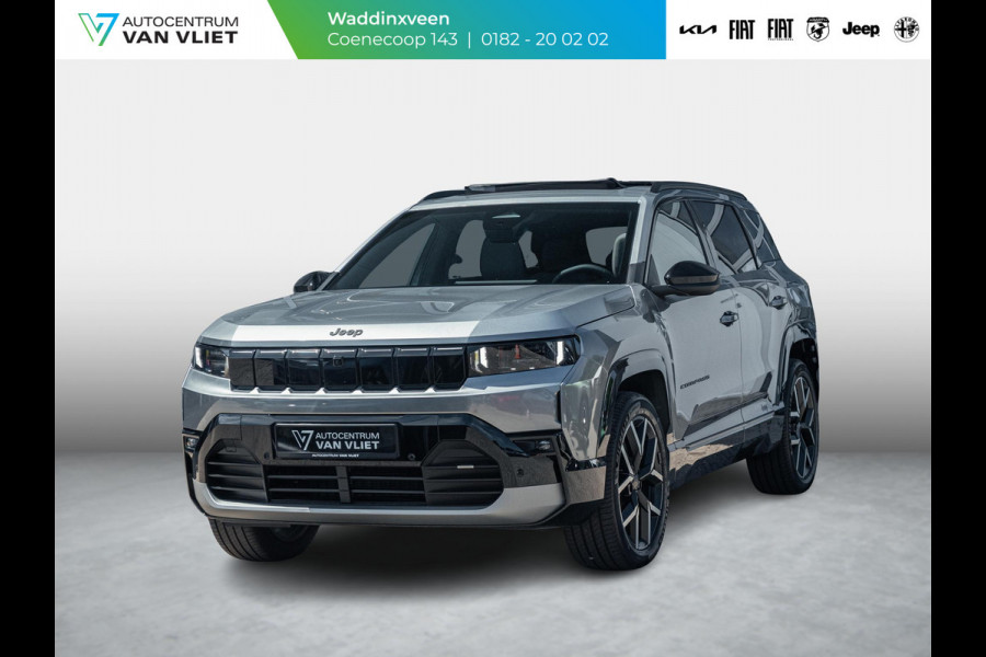 Jeep Compass First Edition 74 kWh | Adapt. Cruise | Camera | Carplay | 20" | Elektr. A-Klep | Navi | Winter Pack | Schuif/Kanteldak | Premium Pack | Conv. Pack | Warmtepomp