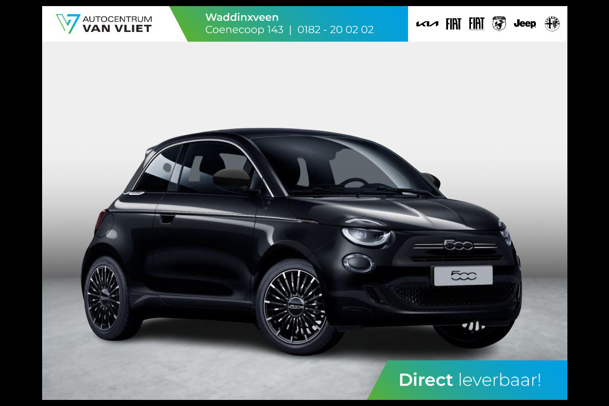 Fiat 500 Hybrid La Prima | Uit voorraad leverbaar | Clima | LED | PDC | JBL Premium Audio | 17" | Camera | Canneloni Ivory/Piombo interieur
