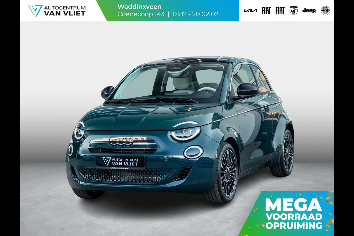 Fiat 500 Hybrid La Prima | Clima | LED | PDC | JBL Premium Audio | 17" | Camera | Canneloni Ivory/Piombo interieur