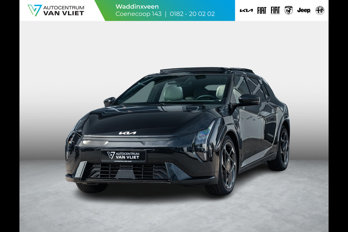 Kia EV4 GT-Line 81.4 kWh | Direct leverbaar! | Navi. | Clima. | Adapt. Cruise. | Dodehoekassistentie | Stoel&Stuur Verwarming | Glazen Schuif/Kanteldak | Harman Kardon | GT-Line Vegan Lederen Stoelbekleding