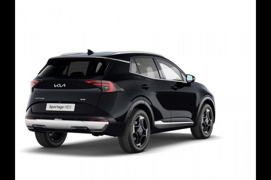 Kia Sportage 1.6 T-GDi Hybrid Black Edition Advanced | Actieprijs* | Navi. | Clima. | Adapt. Cruise. | Stoel&Stuur Verwarming | Panodak | Dodehoekassistentie | Black Edition Zwart Suede/Leder Bekleding