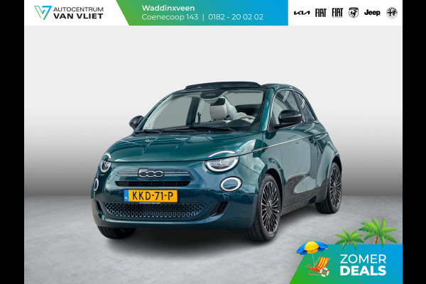 Fiat 500 Hybrid La Prima Cabrio | Clima | LED | PDC | JBL Premium Audio | 17" | Camera | Canneloni Ivory/Piombo interieur