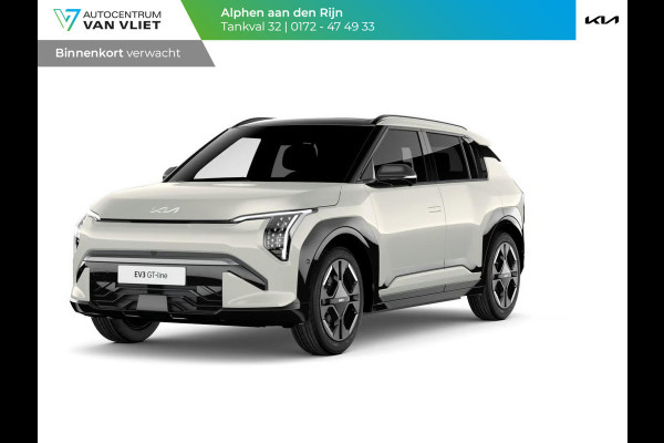 Kia EV3 GT-PlusLine 81.4 kWh | Actieprijs* | Navi. | Clima. | Adapt. Cruise. | Stoel&Stuur Verwarming | Glazen Kanteldak | Harman Kardon | Vegan Lederen Stoelbekleding 'GT-Line | Slimme Parkeerassistentie | Dodehoekcamera