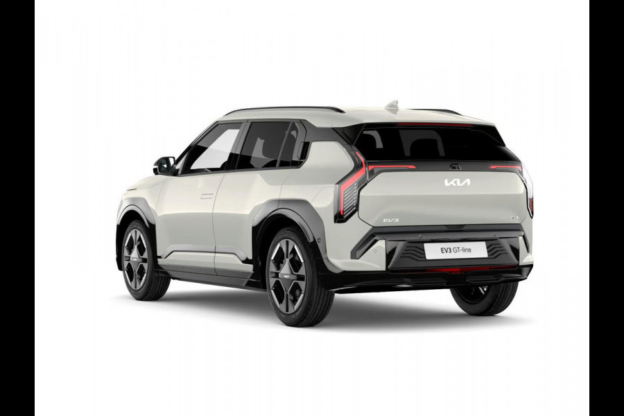 Kia EV3 GT-PlusLine 81.4 kWh | Actieprijs* | Navi. | Clima. | Adapt. Cruise. | Stoel&Stuur Verwarming | Glazen Kanteldak | Harman Kardon | Vegan Lederen Stoelbekleding 'GT-Line | Slimme Parkeerassistentie | Dodehoekcamera