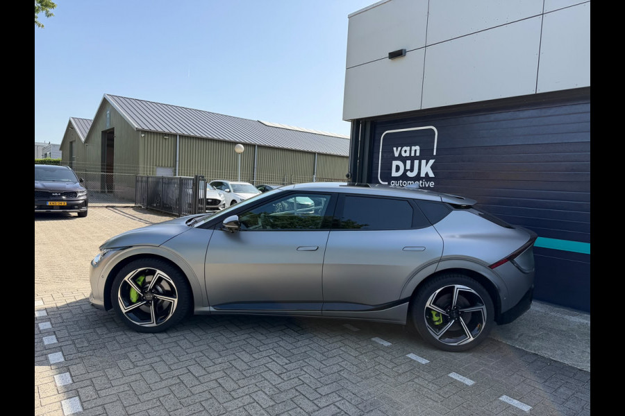 Kia Ev6 GT Performance 585 PK AWD 77.4 kWh Panoramadak Moonscape matte kleur 21" LMV HUD 360° Camera Meridian Leder/Alcantara  Adaptief Cruise