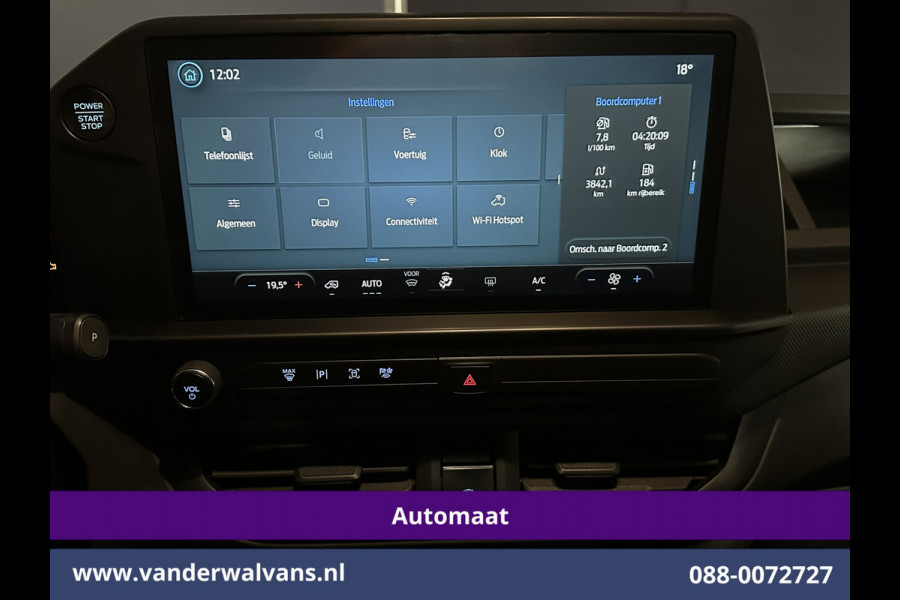 Ford Transit Custom 2.0 TDCI 136pk Automaat L1H1 Euro6 Airco | Camera | Apple Carplay | LED | Cruisecontrol 2740kg Trekhaak, Android Auto, Verwarmde voorruit, Parkeersensoren, Bijrijdersbank
