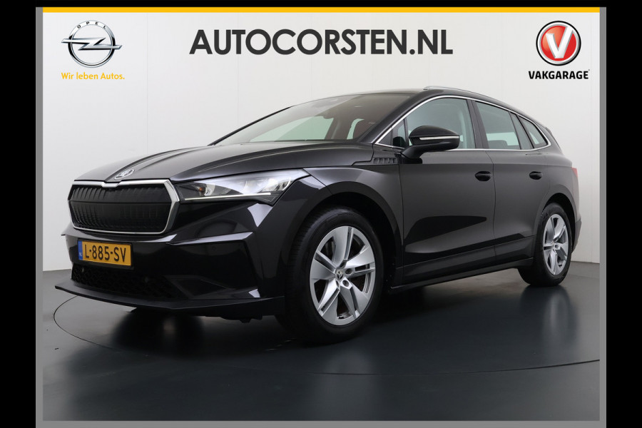Škoda ENYAQ iV 80 204PK Warmtepomp Trekhaak SOH 92% Camera 3-Zone Ecc Stoel+Stuur+Achterbankverwarming Navi Apple Carplay Android Auto P-Assist Lmv Led Isofix Cruise Control Keyless-go Rijstrooksensor met correctie 1.000KG Trekgewicht 1e Eigenaar Origineel Nederlandse Auto