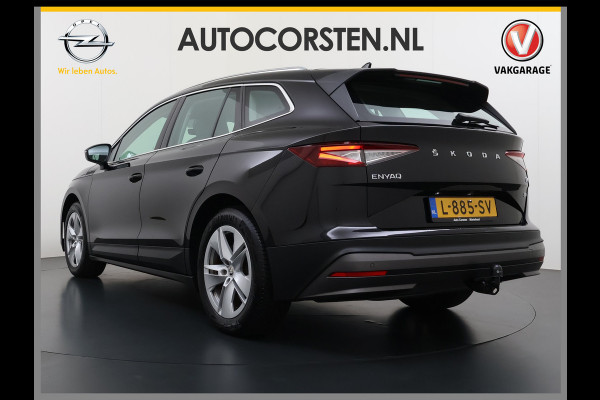 Škoda ENYAQ iV 80 204PK Warmtepomp Trekhaak SOH 92% Camera 3-Zone Ecc Stoel+Stuur+Achterbankverwarming Navi Apple Carplay Android Auto P-Assist Lmv Led Isofix Cruise Control Keyless-go Rijstrooksensor met correctie 1.000KG Trekgewicht 1e Eigenaar Origineel Nederlandse Auto