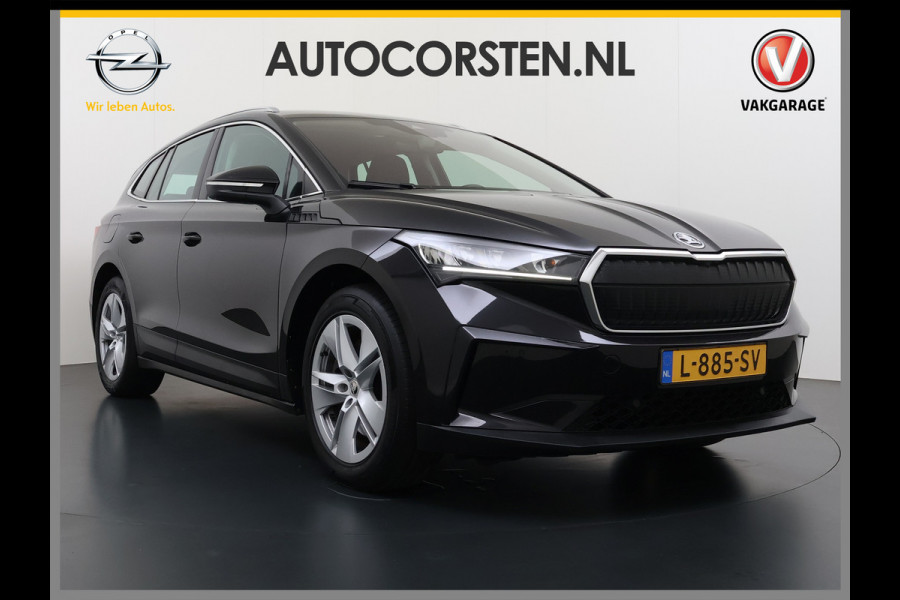 Škoda ENYAQ iV 80 204PK Warmtepomp Trekhaak SOH 92% Camera 3-Zone Ecc Stoel+Stuur+Achterbankverwarming Navi Apple Carplay Android Auto P-Assist Lmv Led Isofix Cruise Control Keyless-go Rijstrooksensor met correctie 1.000KG Trekgewicht 1e Eigenaar Origineel Nederlandse Auto