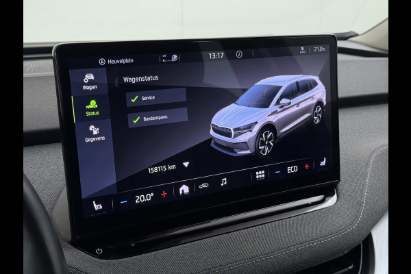 Škoda ENYAQ iV 80 204PK Warmtepomp Trekhaak SOH 92% Camera 3-Zone Ecc Stoel+Stuur+Achterbankverwarming Navi Apple Carplay Android Auto P-Assist Lmv Led Isofix Cruise Control Keyless-go Rijstrooksensor met correctie 1.000KG Trekgewicht 1e Eigenaar Origineel Nederlandse Auto