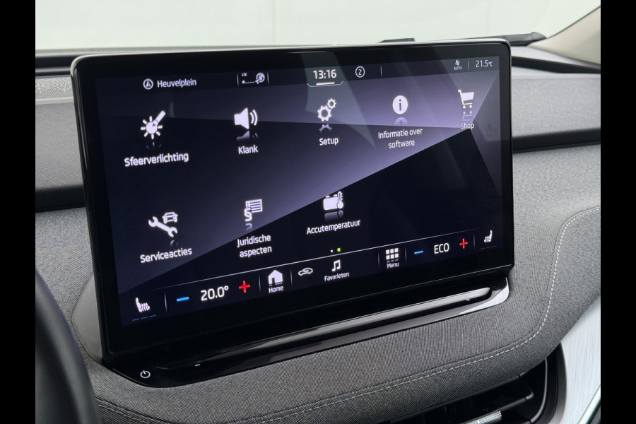 Škoda ENYAQ iV 80 204PK Warmtepomp Trekhaak SOH 92% Camera 3-Zone Ecc Stoel+Stuur+Achterbankverwarming Navi Apple Carplay Android Auto P-Assist Lmv Led Isofix Cruise Control Keyless-go Rijstrooksensor met correctie 1.000KG Trekgewicht 1e Eigenaar Origineel Nederlandse Auto
