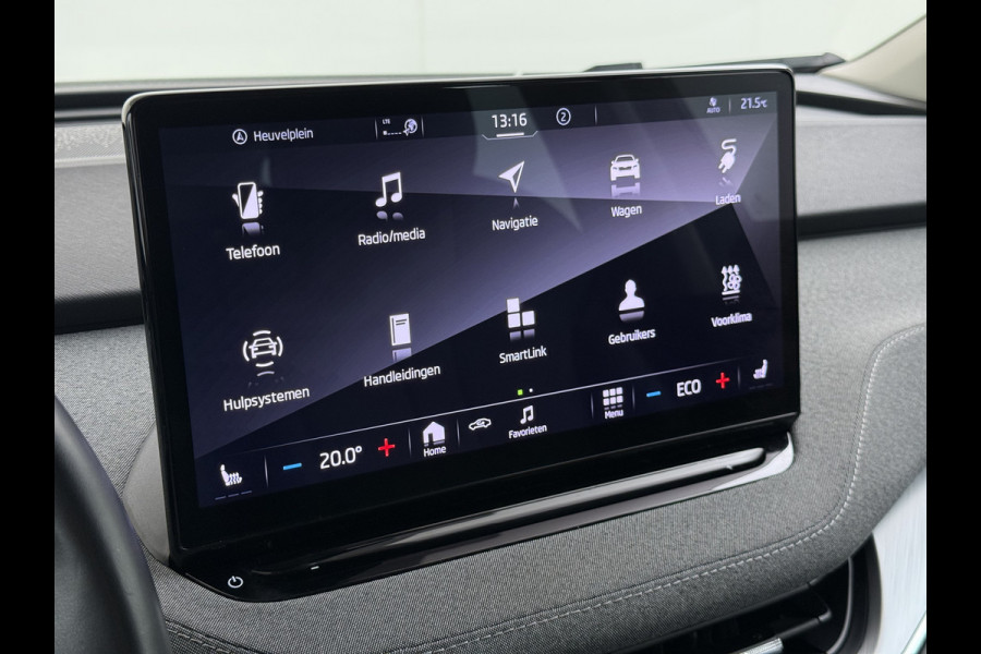 Škoda ENYAQ iV 80 204PK Warmtepomp Trekhaak SOH 92% Camera 3-Zone Ecc Stoel+Stuur+Achterbankverwarming Navi Apple Carplay Android Auto P-Assist Lmv Led Isofix Cruise Control Keyless-go Rijstrooksensor met correctie 1.000KG Trekgewicht 1e Eigenaar Origineel Nederlandse Auto
