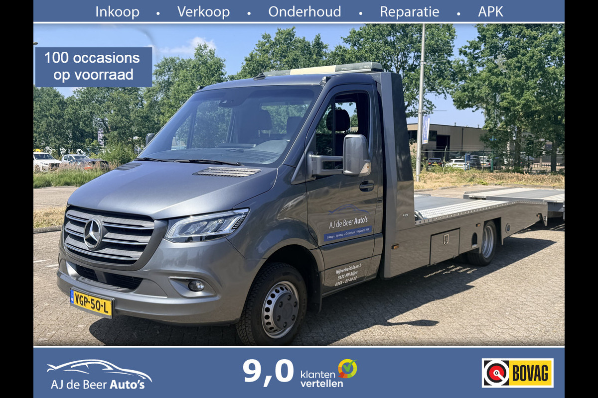 Mercedes-Benz Sprinter 519 3.0 CDI L3 EURO VI-D Tijhof Aluliner oprijwagen full optie met aanhanger