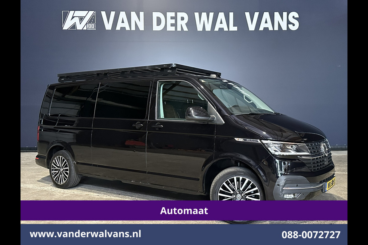 Volkswagen Transporter 2.0 TDI 200pk Automaat L2H1 Bulli inrichting Euro6 Airco | Camera | 2500kg Trekhaak | Imperiaal | Apple Carplay | LED Adaptieve Cruisecontrol, Android Auto LM Velgen, Lederen bekleding, Stoelverwarming, Parkeersensoren