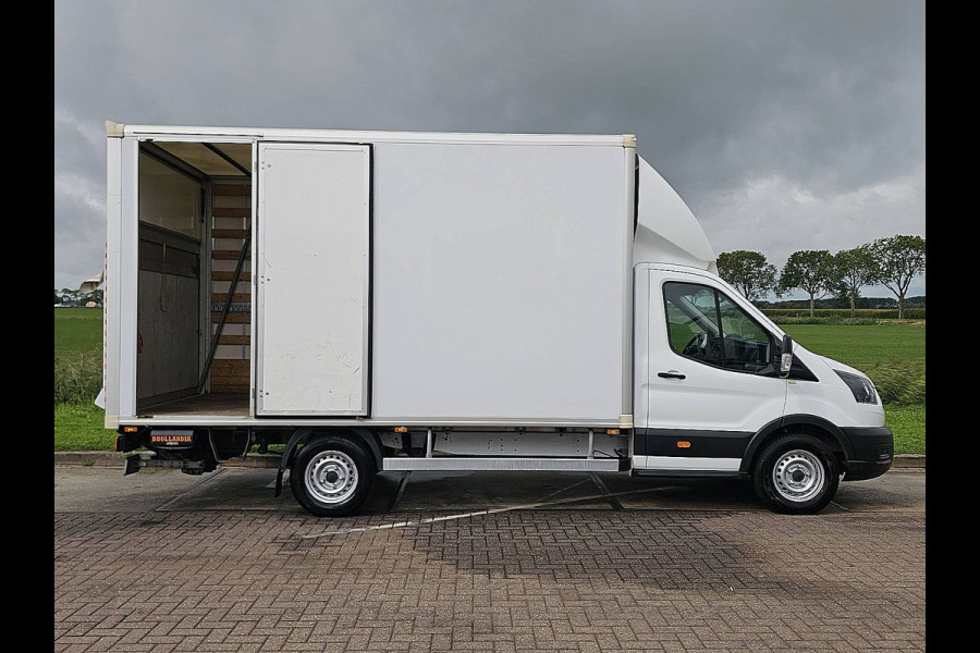 Ford Transit 350 2.0 TDCI L4 Airco, Laadklep, Zijdeur, Lat-om-Lat Betimmerd, Euro6, 130PK, Spoiler, Oh-Historie, NAP