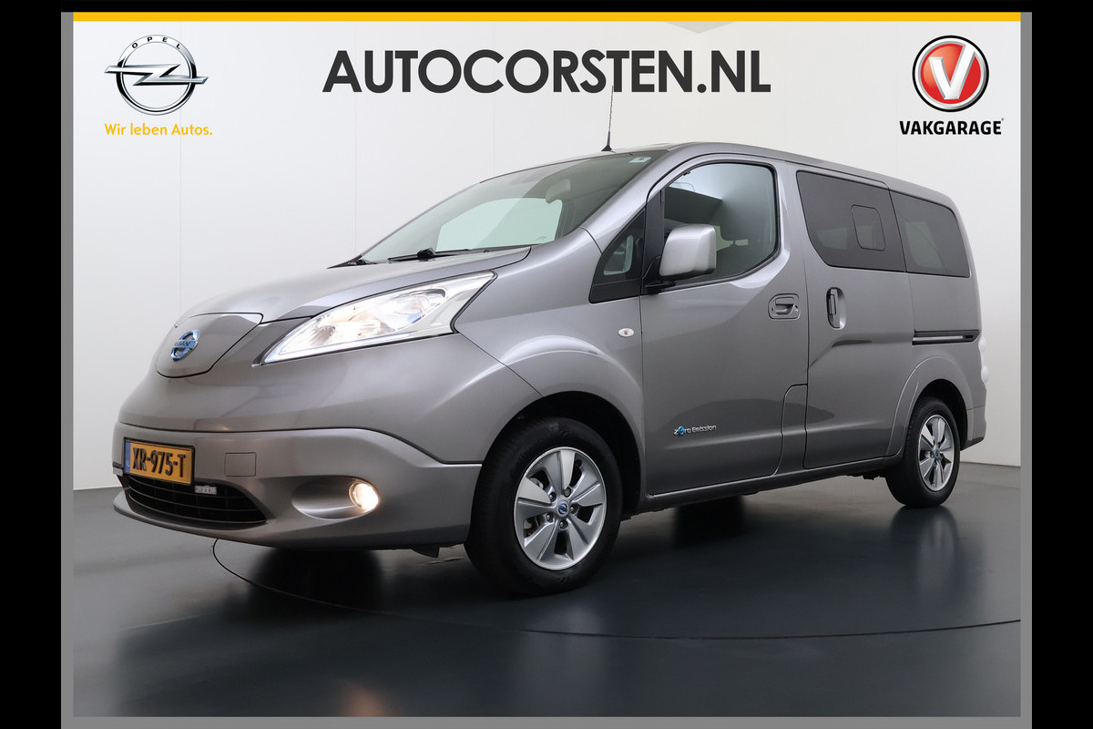 Nissan e-NV200 Evalia 40kWh Automaat 2X Schuifdeur 5-Persoons Camera Stoel+Stuurverwarming Navi DAB Connect Edition SOH 89% Regen-Lichtsensor Cruise Control Bluetooth Privacy Glas Isofix Lmv 15" 1e Eigenaar Dealeronderhouden Origineel Nederlandse Auto
