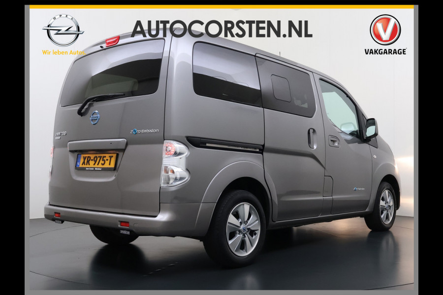 Nissan e-NV200 Evalia 40kWh Automaat 2X Schuifdeur 5-Persoons Camera Stoel+Stuurverwarming Navi DAB Connect Edition SOH 89% Regen-Lichtsensor Cruise Control Bluetooth Privacy Glas Isofix Lmv 15" 1e Eigenaar Dealeronderhouden Origineel Nederlandse Auto