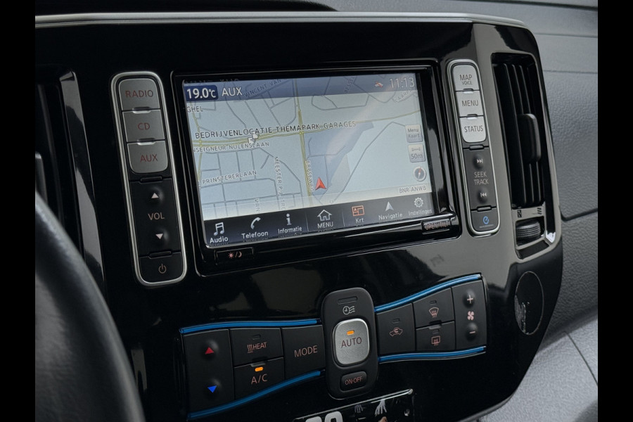 Nissan e-NV200 Evalia 40kWh Automaat 2X Schuifdeur 5-Persoons Camera Stoel+Stuurverwarming Navi DAB Connect Edition SOH 89% Regen-Lichtsensor Cruise Control Bluetooth Privacy Glas Isofix Lmv 15" 1e Eigenaar Dealeronderhouden Origineel Nederlandse Auto