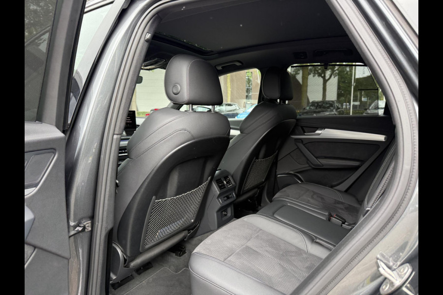 Audi Q5 55 TFSI e S edition PHEV| VAN: 48.900,- VOOR: 44.877,- UW HERFSTVOORDEEL: 4.023,- S-LINE BINNEN + BUITEN |LUCHTVERING| ELEKTRISCHE TREKHAAK| 360 CAMERA| PANO| DODE HOEK SENSOR| ELEK. STOELEN | MATRIX| RECENT NOG ONDERHOUD GEHAD|
