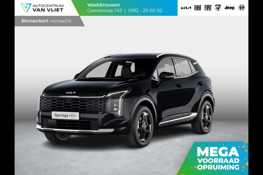 Kia Sportage 1.6 T-GDi Hybrid Black Edition Advanced | Actieprijs* | Navi. | Clima. | Adapt. Cruise. | Stoel&Stuur Verwarming | Panodak | Dodehoekassistentie | Black Edition Zwart Suede/Leder Bekleding