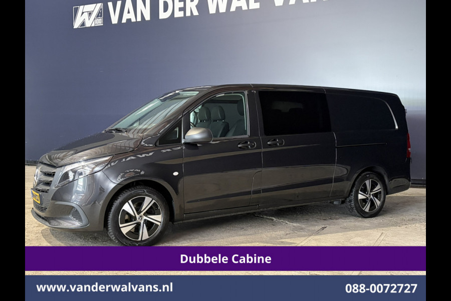 Mercedes-Benz Vito 116 CDI 164pk 9G-Tronic Automaat L3H1 Dubbele Cabine Euro6 Airco | 6-Zits | 2x zijdeur | Camera Adaptieve Cruisecontrol, LM Velgen, Stoelverwarming, Leder, 2500kg Trekhaak, Parkeersensoren