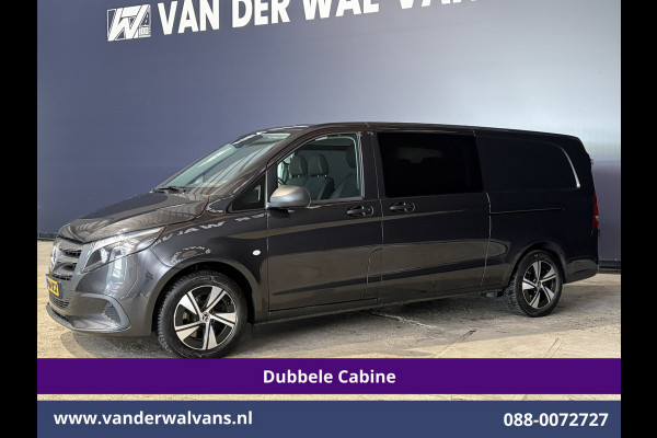 Mercedes-Benz Vito 116 CDI 164pk 9G-Tronic Automaat L3H1 Dubbele Cabine Euro6 Airco | 6-Zits | 2x zijdeur | Camera Adaptieve Cruisecontrol, LM Velgen, Stoelverwarming, Leder, 2500kg Trekhaak, Parkeersensoren