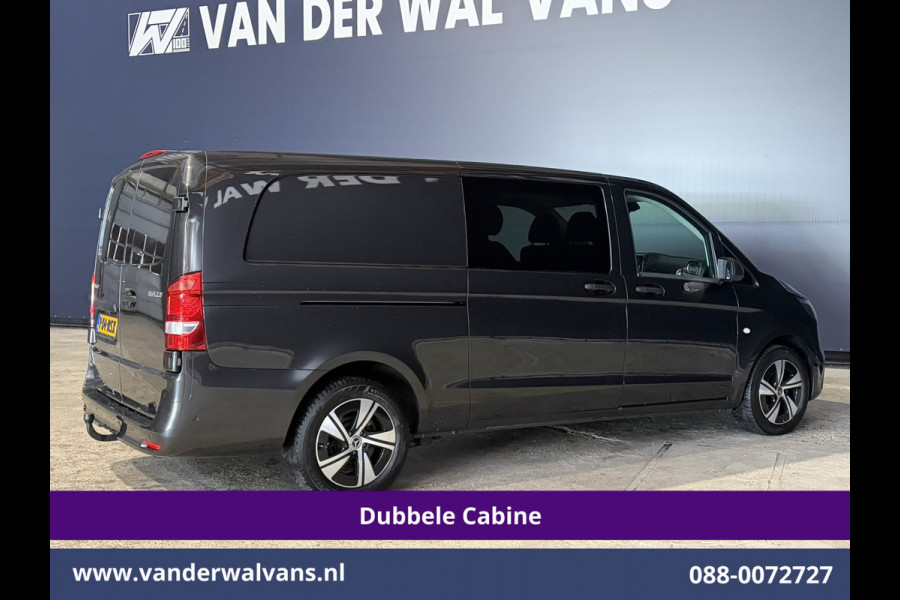 Mercedes-Benz Vito 116 CDI 164pk 9G-Tronic Automaat L3H1 Dubbele Cabine Euro6 Airco | 6-Zits | 2x zijdeur | Camera Adaptieve Cruisecontrol, LM Velgen, Stoelverwarming, Leder, 2500kg Trekhaak, Parkeersensoren