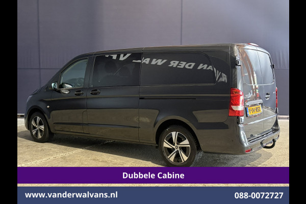 Mercedes-Benz Vito 116 CDI 164pk 9G-Tronic Automaat L3H1 Dubbele Cabine Euro6 Airco | 6-Zits | 2x zijdeur | Camera Adaptieve Cruisecontrol, LM Velgen, Stoelverwarming, Leder, 2500kg Trekhaak, Parkeersensoren
