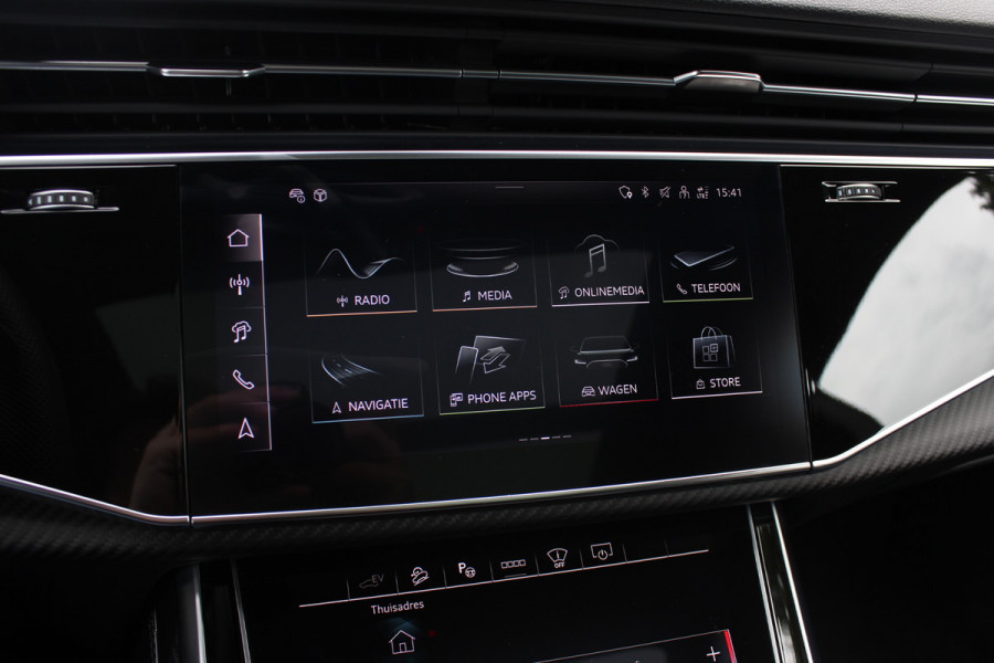 Audi Q8 60 TFSI e quattro Pro Line S Competition / SoH 95,9% / Trekhaak / Panoramadak / 360Camera / Head-up / B&O / Softclose / Achterasbesturing / 23'' / Laser LED / Keyless / Carbon intr. / Massage+Ventilatie / RS Seats / Dodehoek /  DAB