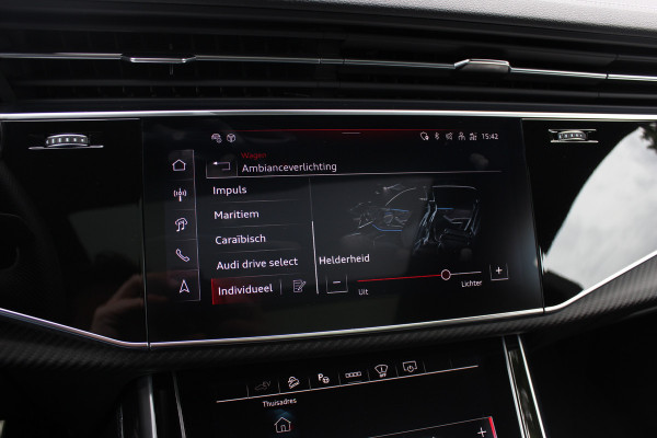 Audi Q8 60 TFSI e quattro Pro Line S Competition / SoH 95,9% / Trekhaak / Panoramadak / 360Camera / Head-up / B&O / Softclose / Achterasbesturing / 23'' / Laser LED / Keyless / Carbon intr. / Massage+Ventilatie / RS Seats / Dodehoek /  DAB