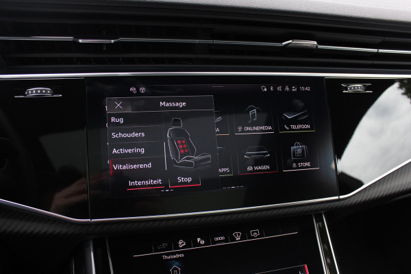 Audi Q8 60 TFSI e quattro Pro Line S Competition / SoH 95,9% / Trekhaak / Panoramadak / 360Camera / Head-up / B&O / Softclose / Achterasbesturing / 23'' / Laser LED / Keyless / Carbon intr. / Massage+Ventilatie / RS Seats / Dodehoek /  DAB