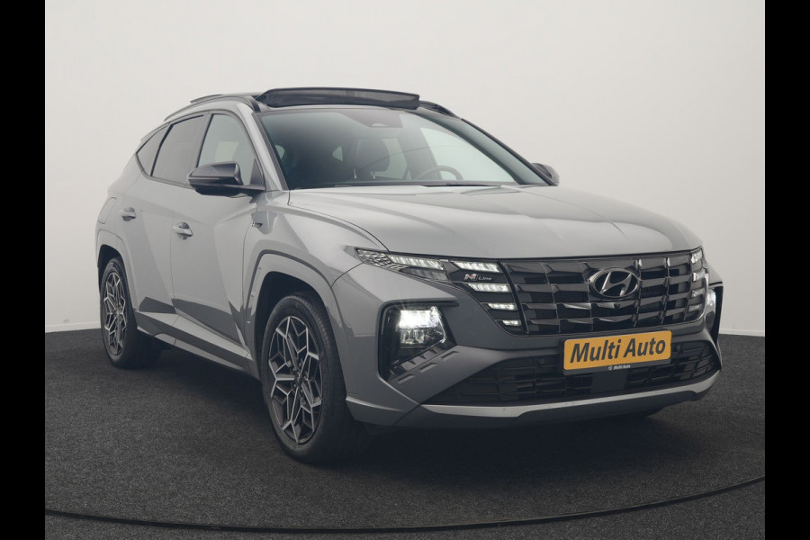 Hyundai Tucson 1.6 T-GDI N Line 4WD PHEV 265pk Dealer O.H | Panodak | Trekhaak Afn. | Adaptive Cruise | 360 Camera | Alcantara Sportstoelen Memory & Ventilatie | Stoelen & Stuur Verwarmd | Krell Audio | Carplay | Blis | Keyless | Navigatie | DAB | 19"L.M | Plug In Hybrid