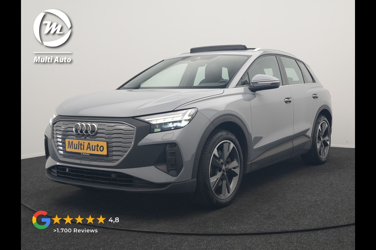 Audi Q4 e-tron 40 Advanced edition 77 kWh 204pk Dealer O.H | SOH 96.6% | Panodak | Adaptive Cruise | Matrix LED | Camera | Sportstoelen Verwarmd | Blis | Sfeerverlichting | Apple Carplay | DAB | Navigatie | 20"L.M