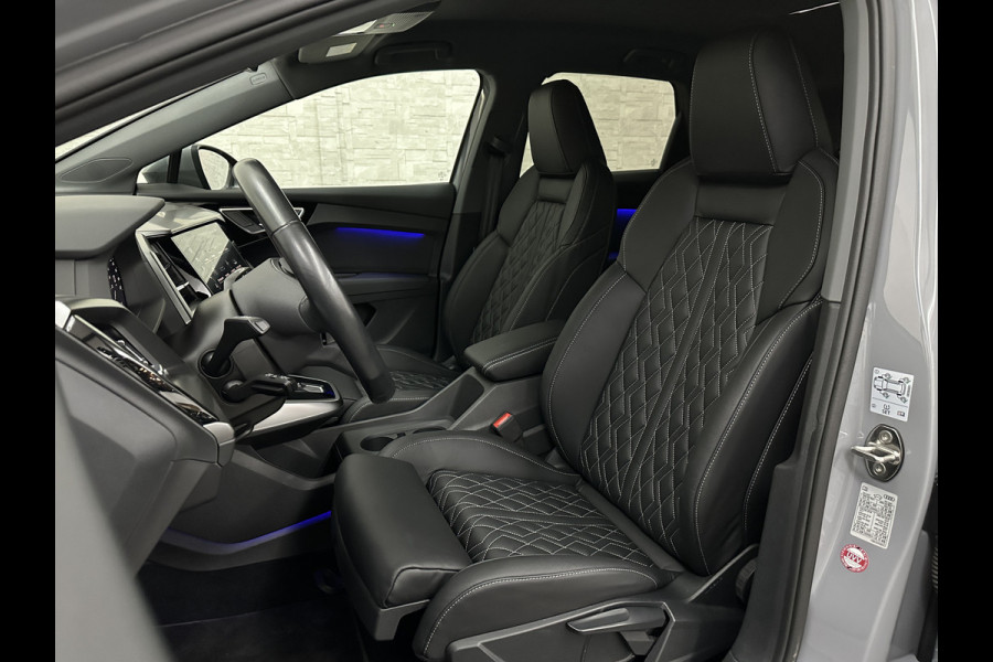 Audi Q4 e-tron 40 204pk 77 kWh | #RS-Leder | 96,7% SOH | 5x Q4 OP VOORRAAD! | ACC | Matrix-LED | Sfeerverlichting | 3 Zone Clima | Carplay | Getint Glas | Zwarte Hemelbekleding | Kieselgrau | Btw auto, 27150,= ex. | Bovag garantie. 4x Q4 op voorraad!
