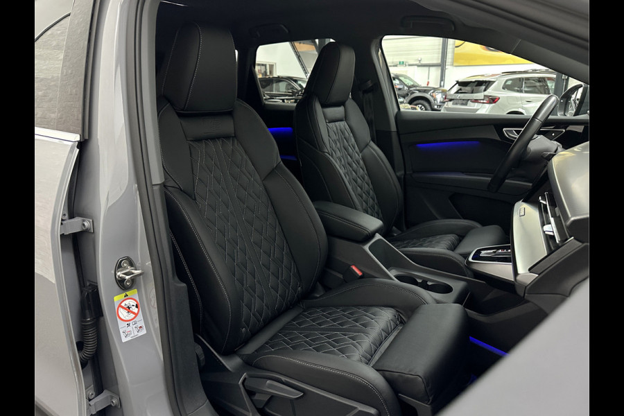 Audi Q4 e-tron 40 204pk 77 kWh | #RS-Leder | 96,7% SOH | 5x Q4 OP VOORRAAD! | ACC | Matrix-LED | Sfeerverlichting | 3 Zone Clima | Carplay | Getint Glas | Zwarte Hemelbekleding | Kieselgrau | Btw auto, 27150,= ex. | Bovag garantie. 4x Q4 op voorraad!