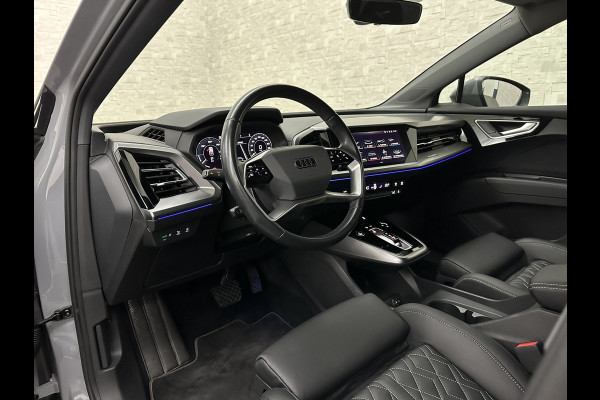 Audi Q4 e-tron 40 204pk 77 kWh | #RS-Leder | 96,7% SOH | 5x Q4 OP VOORRAAD! | ACC | Matrix-LED | Sfeerverlichting | 3 Zone Clima | Carplay | Getint Glas | Zwarte Hemelbekleding | Kieselgrau | Btw auto, 27150,= ex. | Bovag garantie. 4x Q4 op voorraad!