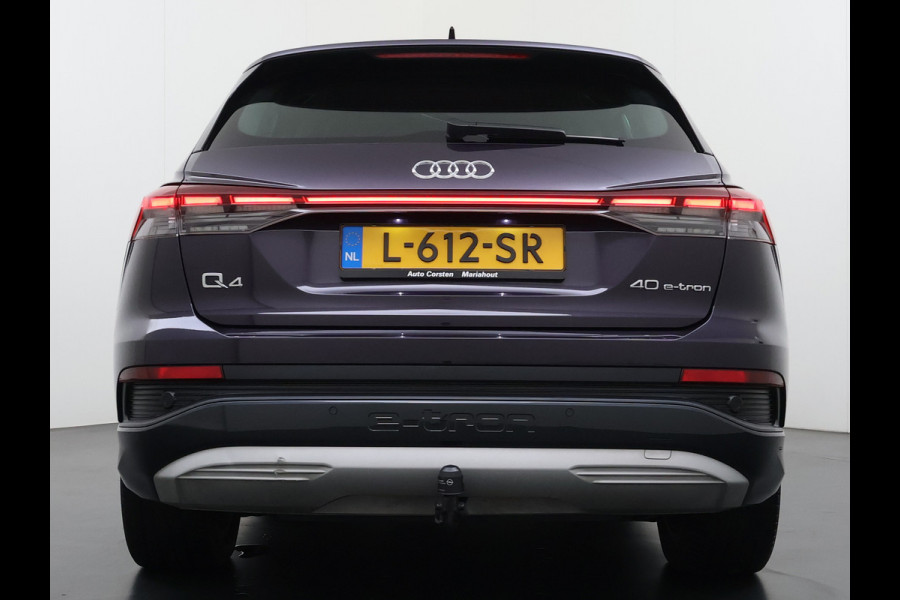 Audi Q4 e-tron 40 82kWh Trekhaak Matrix Led 19" Sportst.+Verwarmd Apple Carplay Android Navi Launch Edition Advanced Ecc Pdc Elek.Achterklep Cruise Control Lmv Isofix DAB 1.000KG Trekgewicht 1e Eigenaar Origineel Nederlandse Auto
