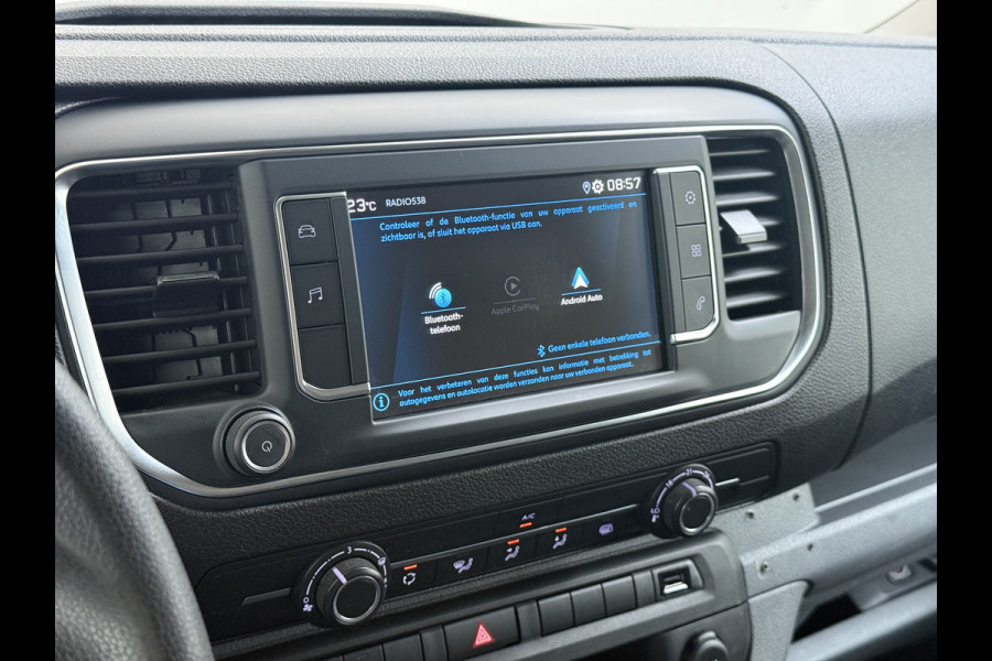 Peugeot Expert 2.0HDI 123PK 3-Persoons Euro 6 Imperiaal 2X Schuifdeur Trekhaak 360°Camera BlindSpot Assistent Apple Carplay Android Auto Cruise Betonplex Vloer Wandbetimmering Regen-Lichtsensor 2.500KG Trekgewicht 1e Eigenaar Origineel Nederlands