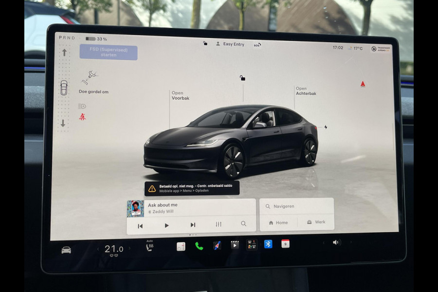 Tesla Model 3 Premium Long Range AWD 78 kWh VAN: 50.900,- VOOR: 47.440,- UW HERFSTVOORDEEL: 3.460,-| 8.000KM!| TESLA GARANTIE T/M 6-2030 OF 80.000KM! ACCU + AANDRIJFLIJN T/M 2034 OF 192.000KM!|