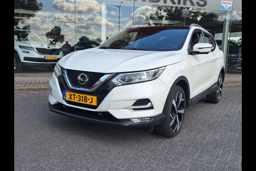 Nissan QASHQAI 1.2 Tekna + | Pano | Trekhaak | NAP | Leder | 360Cam | Navi | Climate | LED | Onderhoudshistorie |