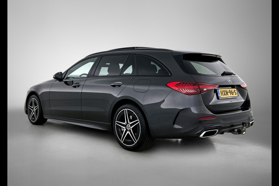 Mercedes-Benz C-Klasse Estate 300 e AMG Line | AMG-LIne In en exterieru | Sfeefverlichting | Stoe verwarming + Koeling | Trekhaak | Pano- Schuif kanteldak | Inclusief 24 maanden Mercedes-Benz Certified garantie voor Europa.