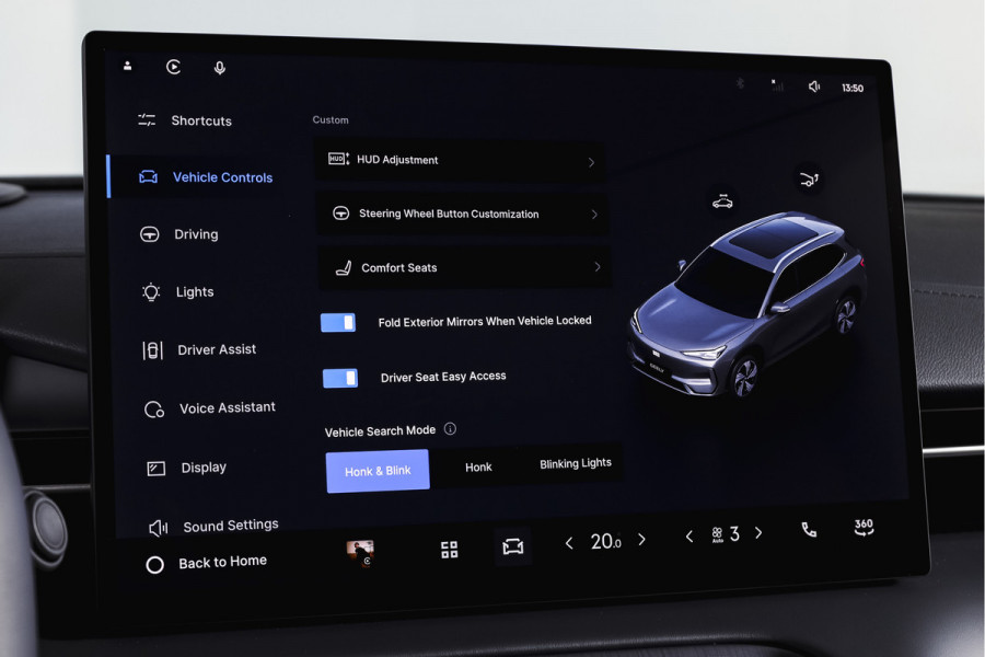 GEELY E5 Max+ 68 kWh | Pano | 360 Camera | V2L | Warmtepomp | HUD | Stoelverwarming & verkoeling | Massagestoelen+Memory | Elek. klep | Flyme |  | 19" | 2335