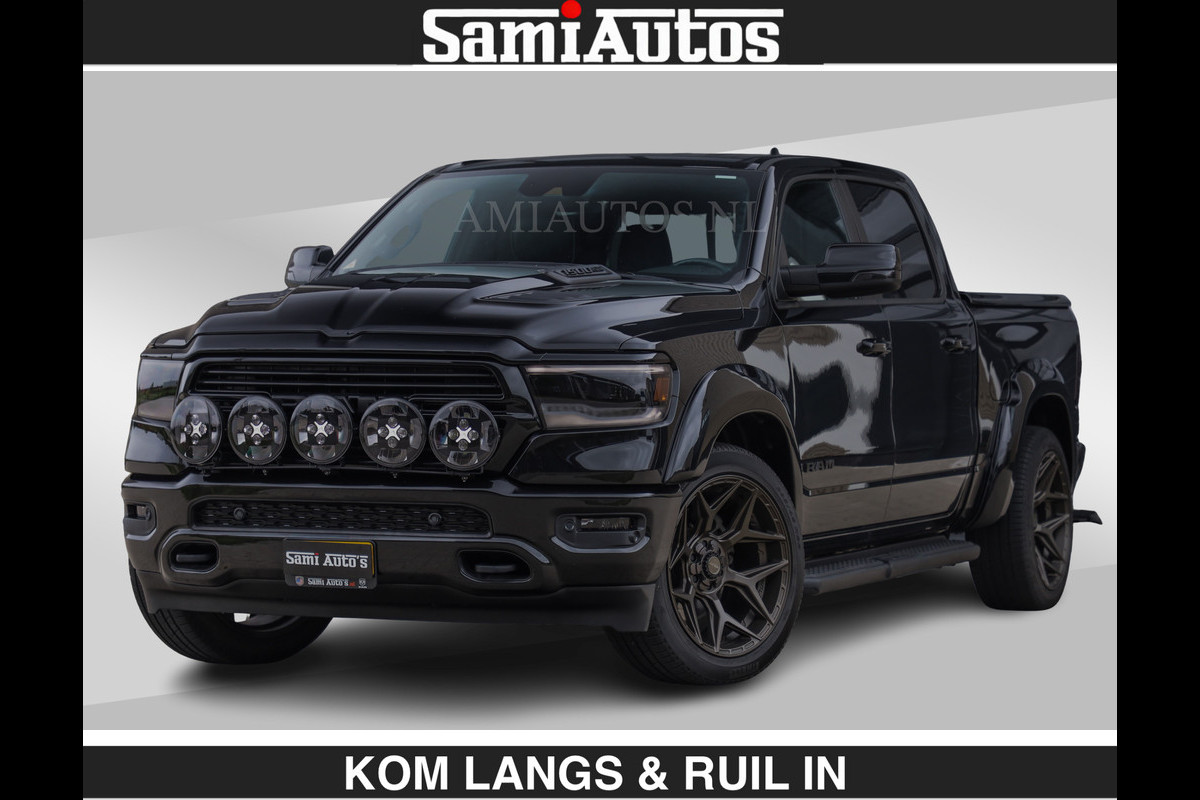 Dodge Ram BLACK OPS | 5.7 V8 HEMI | WIDEBODY HULK | OPEN UITLAAT KLEP | ZEER DIK | DUBBELE CABINE | DC | 5 PERSOONS | GRIJS KENETEKEN | EXTRA BREDE WIELEN IN HET BRONS | MEGA DIK | 3500KG TREKVERMOGEN |