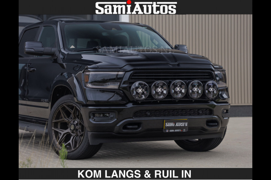 Dodge Ram BLACK OPS | 5.7 V8 HEMI | WIDEBODY HULK | OPEN UITLAAT KLEP | ZEER DIK | DUBBELE CABINE | DC | 5 PERSOONS | GRIJS KENETEKEN | EXTRA BREDE WIELEN IN HET BRONS | MEGA DIK | 3500KG TREKVERMOGEN |