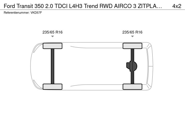 Ford Transit 350 2.0 TDCI L4H3 Trend RWD AIRCO 3 ZITPLAATSEN