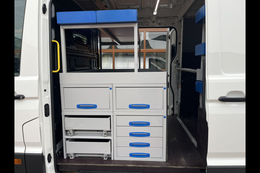 Volkswagen Crafter 35 2.0 TDI 141pk E6 L3 Comfortline Lease €422 p/m, Airco, Carplay, Navi, PDC, Bedrijfsinrichting, 2x Schuifdeur. Volledig onderhoudshistorie aanwezig